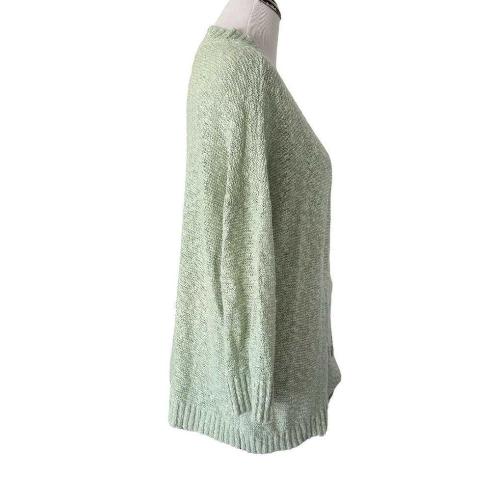 J. Jill Size Large Textured Prickly Pear Green Cardigan Sweater Button Front NEW - Picture 9 of 12